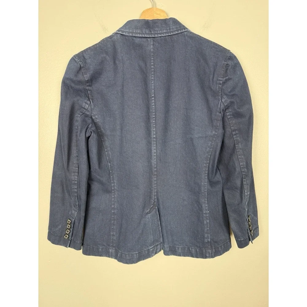 Ralph Lauren Jeans Co Women's‎ M Denim Blazer Jacket Preppy Old Money - Picture 5 of 10